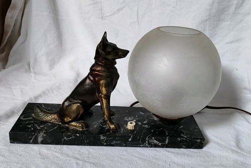 Ancienne lampe chien berger - lampe,