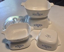 Vtg Corningware Blue Cornflower Casserole Dishes. 