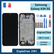 Ecran LCD Pour Samsung Galaxy A34 5G (A346B) Original / Soft Oled Noir + Outils