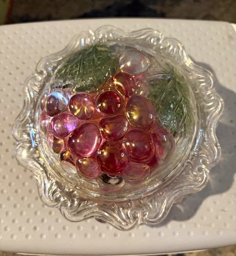 Pressed glass round bowl - glass,