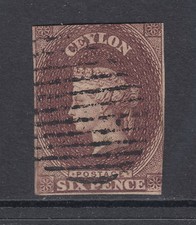 Ceylon Sc 6A used 1859 6p