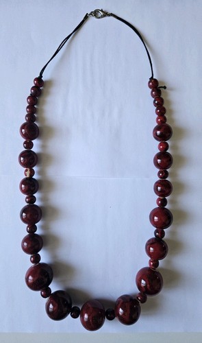 Collier perles bois - collier, de