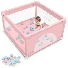 Parc bébé rose 90 x 90 cm