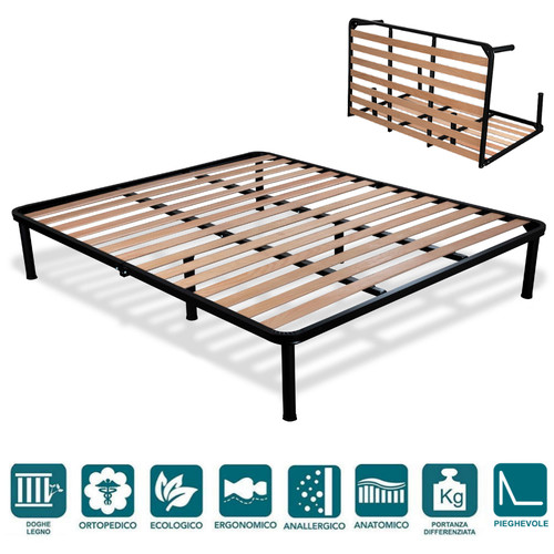 Sommier lit double pliable - lit,