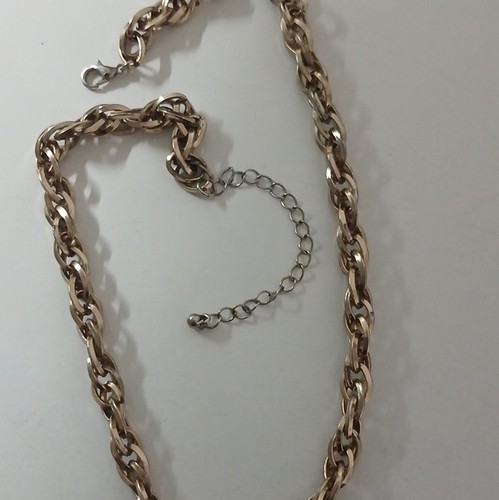 Collier chaîne bicolore doré