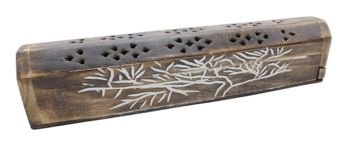 Porte encens bois coffret - porte-encens,