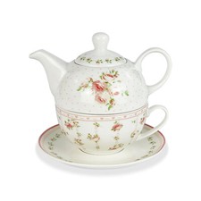 Théière Tasse Et Soucoupe En Porcelaine Nuages De Tissu Style Rétro Annette 5313