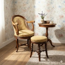 Fauteuil Ancien avec Pouf