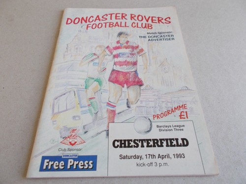 Doncaster chesterfield 93 - doncaster, 92/93