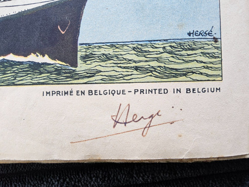 Tintin dedicacé par hergé - dedicacé,