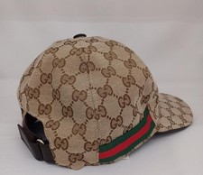 GUCCI GG Canvas Baseball Cap Sherry Line size M Beige Brown Italy Authentic