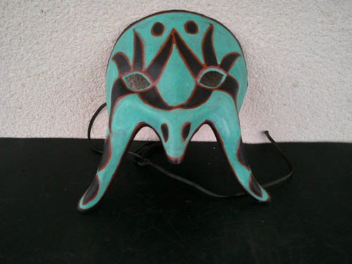 Masque cuir peint - peint,