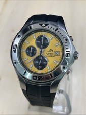 Casio 06' Yellow Duro Chrono Mens Quartz Watch Tachymeter Cal.2328 MDV-501, Runs