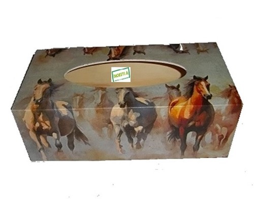 Boite mouchoirs les chevaux - 1,