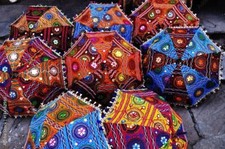 Decorative Umbrella Indian Embroidered Sun Shade Parasol 5 PC Wholesale Lot