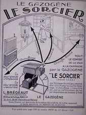 ADVERTISEMENT LE GASOGÈNE LE SORCIER HEATING LIGHTING KITCHEN HEATER BATHS