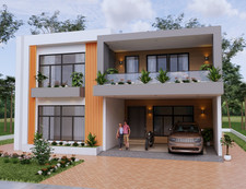 39x49 Feet Modern House Plan 12x15 Meter 5 Beds 6 Baths Flat Roof (A4 Hard Copy)