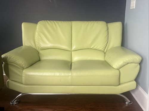 Leather love seat and single - leather,
