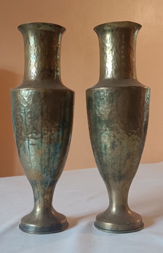 Pair art trench vases shell - art,