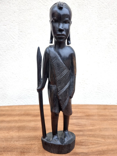 Statue guerrier africain - , en