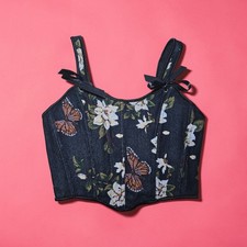 Corset Vintage Côtelé Noir