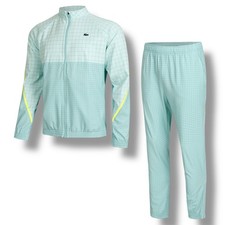 Lacoste Novak Djokovic Tracksuit Mens XL Blue Tennis Checkered Green Activewear