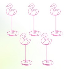  5 pièces en forme de flamant rose Photo Clips Porte-numéros de table en métal
