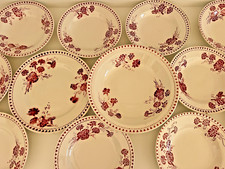 Sarreguemines Digoin - Antique ELISE Earthenware Service, Vintage Floral Decor