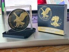 1 Oz - American Silver Eagle Or 24K & Black Platine 2024 - 250 ex