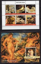 Delacroix/ Seurat / Renoir / Coubert  Manet - French Painters Timbres MNH** G100