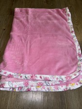 Le Bebe Favorite Pink Floral Butterfly Baby Blanket Lovey Super Soft Plush