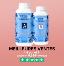 Non Toxique Résine Époxy Transparente (Résine + Durcisseur, Effet Eau, Brillant)
