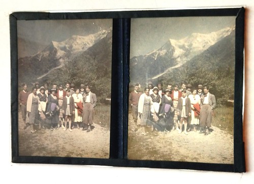 Autochrome vue stéréo groupe - autochrome,