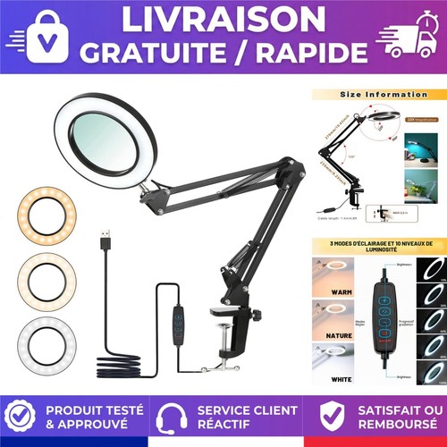 Lampe loupe led 10x avec - lampe,