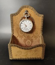 old antique French pocket watch holder fabric pocket watch holder