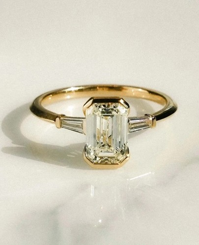 Bague diamant émeraude