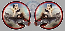 2 x STICKER PINUP BOMB NOSE