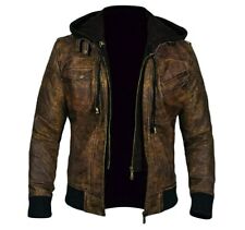 Veste En Cuir Biker Marron