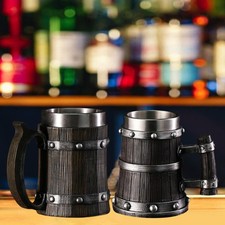 Chope à bière en tonneau de bois 600 ml Fournitures Tasse à thé pour cadeaux