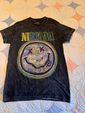 Nirvana Nevermind Smiley Promo Grunge Rock T-Shirt S Very Nice!!
