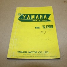 PARTS LIST YAMAHA YZ 125 D type 1W1 1977 -> CATALOGUE PIECES DETACHEES LISTING