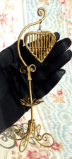 ANTIQUE DOLL HOUSE, VINTAGE MINIATURE BIRD CAGE Metal Rattan Style
