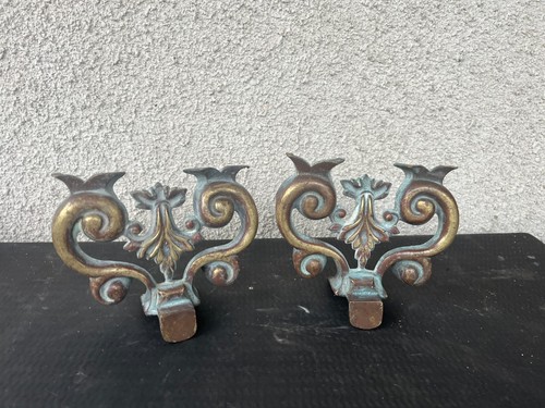 Paire chenets anciens en - paire,