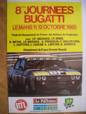 Affiche automobile 8ème Journée BUGATTI  LE MANS 1980