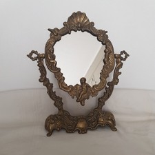 Miroir de table pivotant en laiton