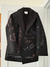 Doublet Message Hand-Painted Mouton Coat - VG, Clean, Small (Oversized Fit)