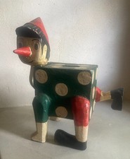 Ancienne tirelire en bois Pinocchio vintage