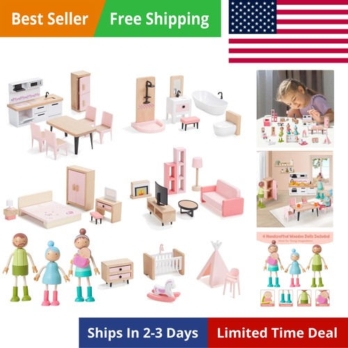 36pcs wooden dollhouse - 36pcs,