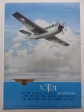 3/1952 PUB ROTOL PROPELLER PROPELLER PROPELLER FAIREY GANNET ROYAL NAVY VR557 ORIGINAL AD