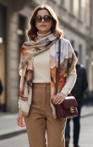 Grand carré soie foulard - grand,